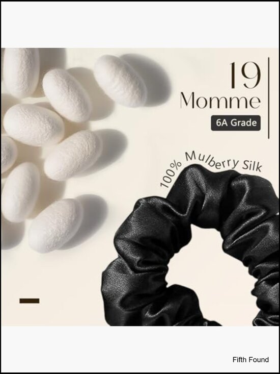 19 Momme Mulberry Silk Hair Scrunchies, Gentle Elastic Ponytail Holders, 3 Pack main image 5
